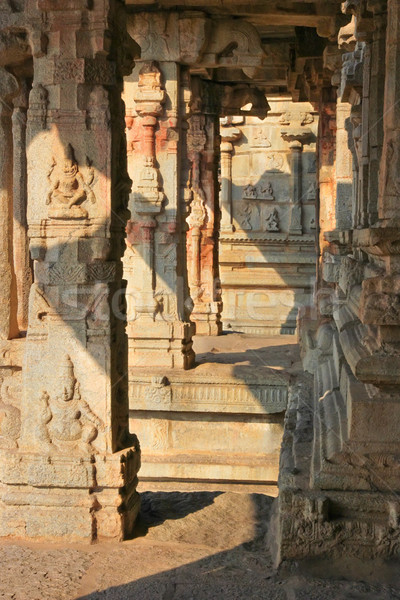 Some beautiful pillar of the Krishna temple in Hampi Stock photo © jet