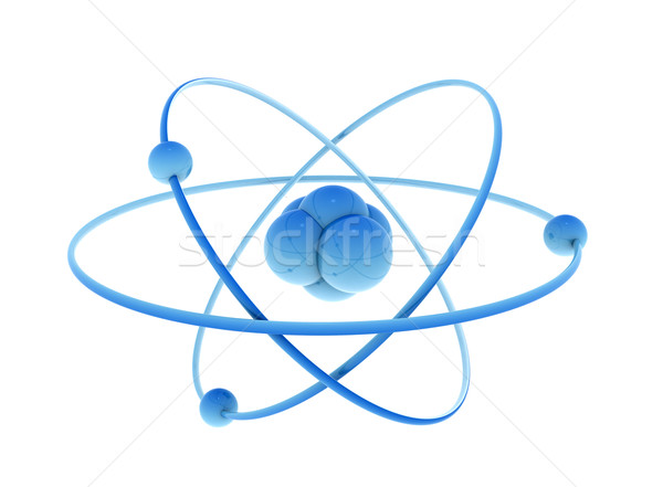 Atom izolat alb mare 3d face Imagine de stoc © jezper