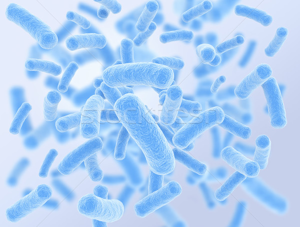 Foto stock: Bactérias · azul · alto · 3d · render