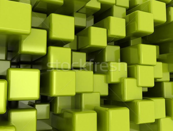 Zöld kockák absztrakt számítógép háló fekete Stock fotó © jezper