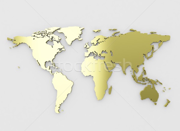Wereldkaart goud business water wereldbol kaart Stockfoto © jezper