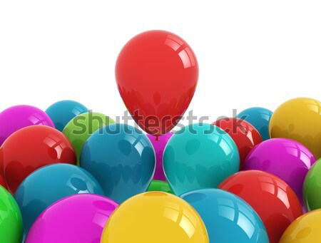 Stockfoto: Ballonnen · kleurrijk · geïsoleerd · witte · partij · abstract