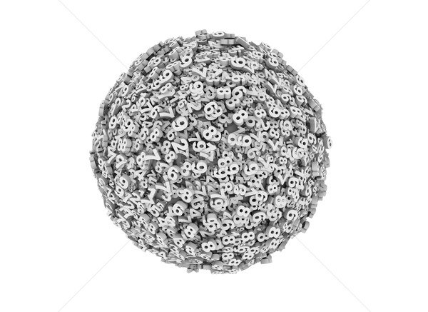 Gömb számok izolált fehér földgömb labda Stock fotó © jezper