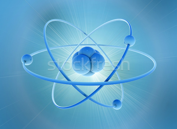 Atom 3D Wissenschaft Illustration Bau Design Stock foto © jezper