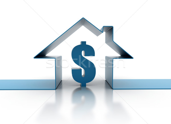 Huis symbool dollarteken lening kosten illustratie Stockfoto © jezper
