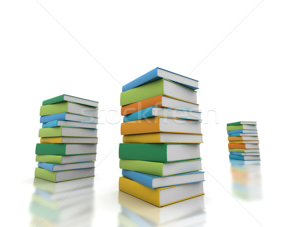 Könyvek szín könyv boglya fehér háttér Stock fotó © jezper