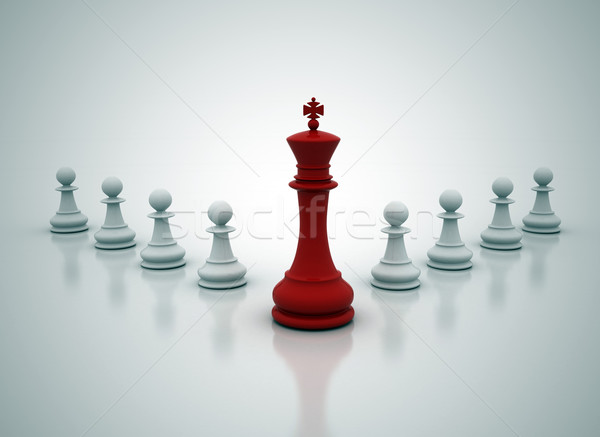 Сток-фото: руководство · иллюстрация · красный · Шахматный · король · ведущий · бизнеса