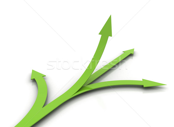 Green arrows on white background - choice concept  Stock photo © jezper
