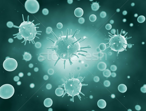 Virus 3d render Gesundheit Wissenschaft krank menschlichen Stock foto © jezper