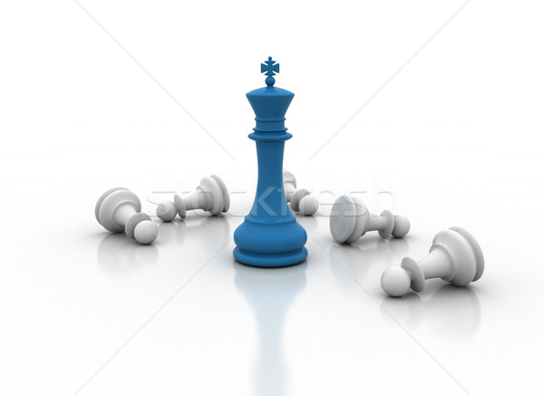 Schaken koning permanente spel business concurrentie illustratie Stockfoto © jezper