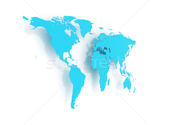 Bleu affaires carte du monde blanche carte fond Photo stock © jezper