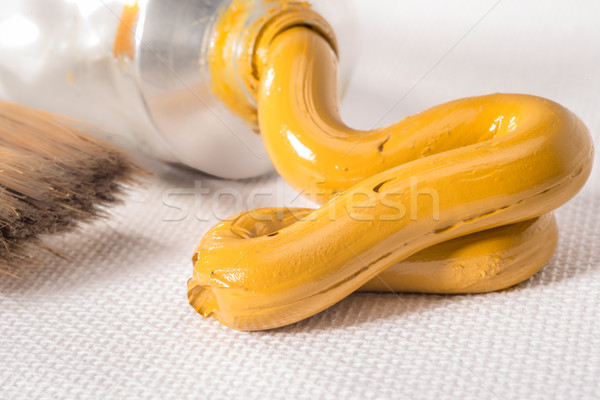 Yellow Ochre Oil Paint from Tube Stock photo © JFJacobsz