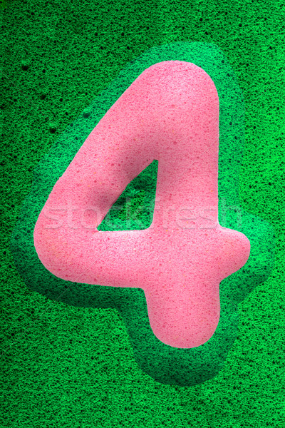 Négy rózsaszín szám szivacs ahogy textúra Stock fotó © JFJacobsz