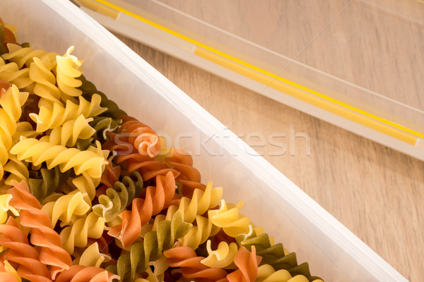 Műanyag tároló vegyes három különböző színek műanyag Stock fotó © JFJacobsz