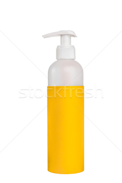 Biały dysza głowie żółty etykiety Zdjęcia stock © JFJacobsz