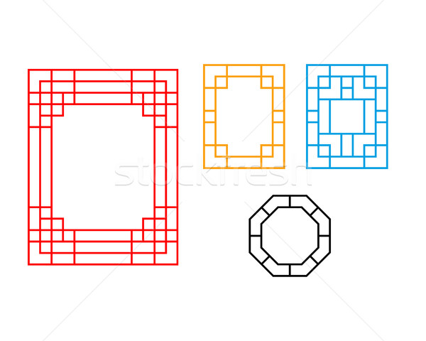 長方形 中国語 ウィンドウ パターン ベクトル デザイン ストックフォト © jiaking1