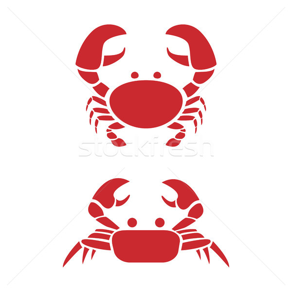 Crab icons in simple tattoo style, vector Stock photo © jiaking1