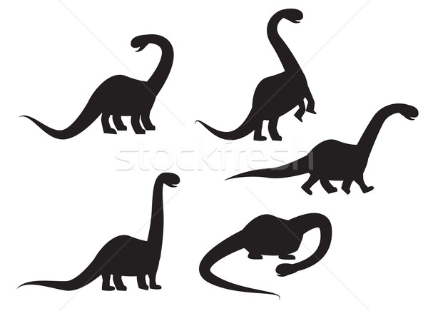 Silhouette of Brontosaurus dinosaur vector Stock photo © jiaking1