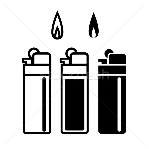 Long Lighters icon in linear and silhouette style Stock photo © jiaking1