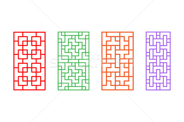 Set of rectangle Chinese pattern window frame Stock photo © jiaking1