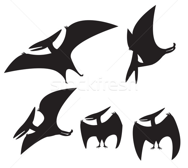 set of Pterodactyl silhouette Stock photo © jiaking1