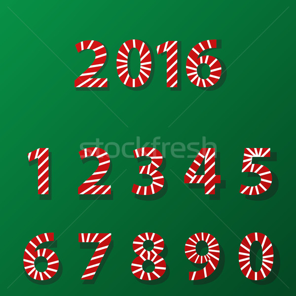 Set număr bomboane stil Crăciun Imagine de stoc © jiaking1
