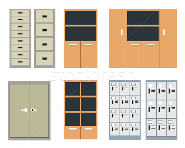 ストックフォト: セット · オフィス · ロッカー · スタイル · ベクトル