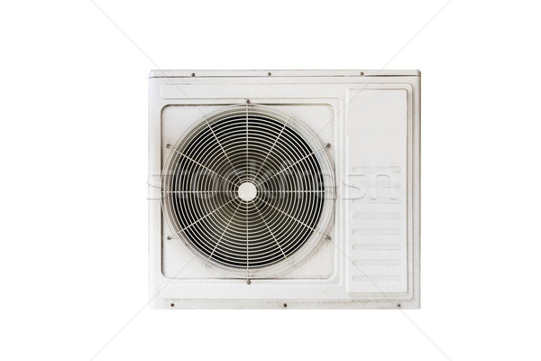 Starych klimatyzator jednostka odizolowany biały budynku Zdjęcia stock © jiaking1