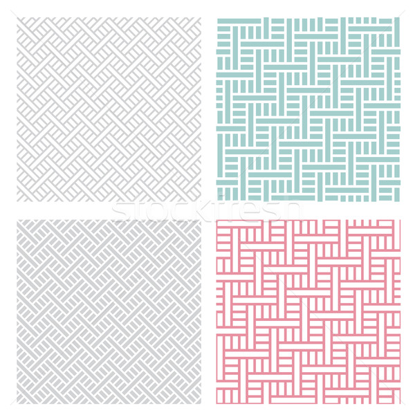  geometric weave puzzle pattern in four color Stock photo © jiaking1