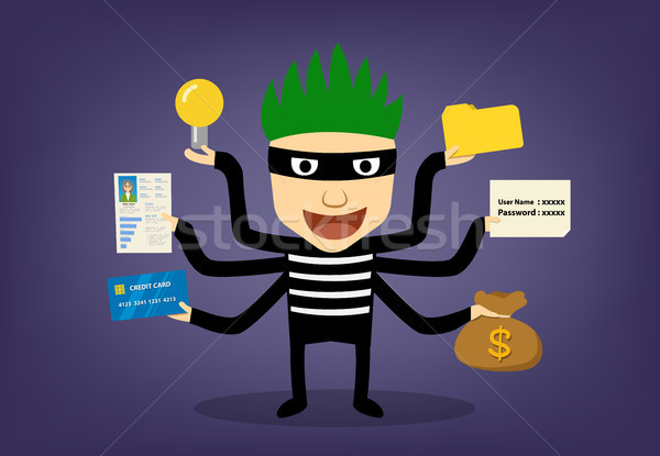 Thief infographic. Hackker can hack every thing Stock photo © jiaking1