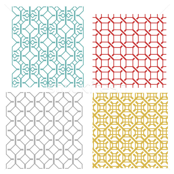Geometric seamless weave line pattern Stock photo © jiaking1