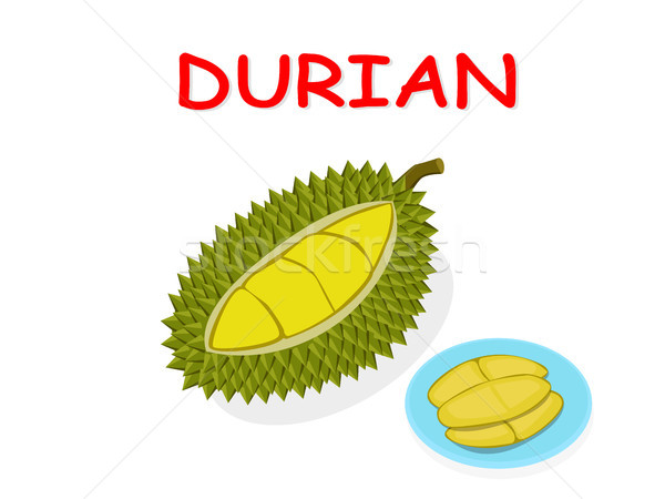 Fresh Durian fruit isolated on white vector design Stock photo © jiaking1