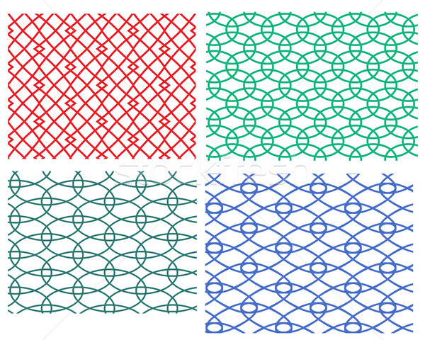 Set of geometric weave circle seamless pattern Stock photo © jiaking1