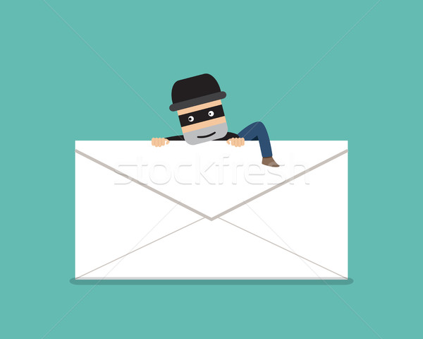 Hoţ urca pe afara phishing poştă vector Imagine de stoc © jiaking1
