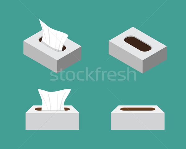 Papírzsebkendő doboz ikonok stílus vektor terv Stock fotó © jiaking1