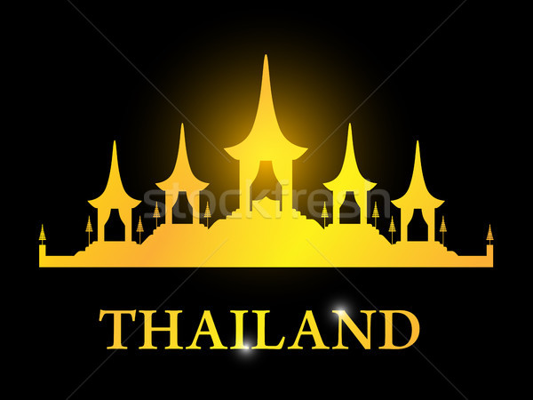 Thailand card with The Royal Funeral Pyre Rama 9 Stock photo © jiaking1