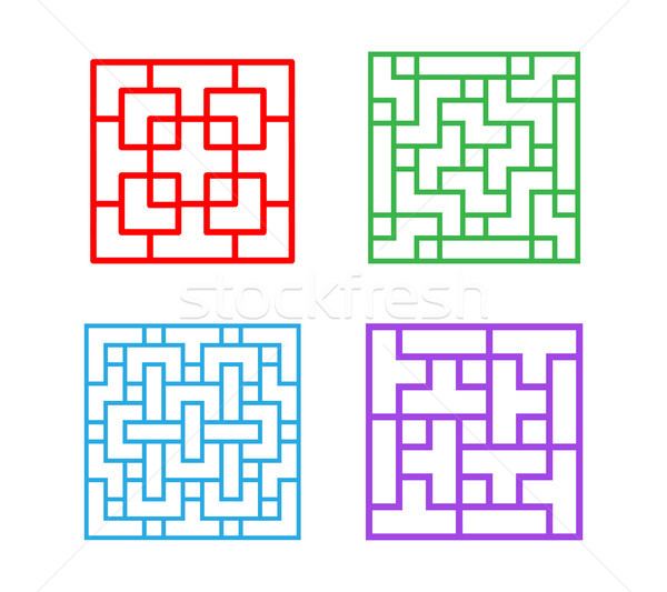 Set of square Chinese pattern window frame Stock photo © jiaking1
