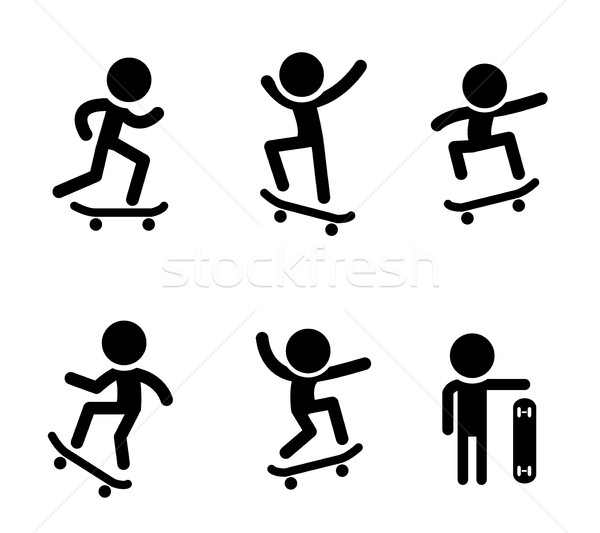 Skateboarders icons in vector design Stock photo © jiaking1