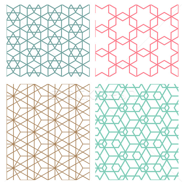 mesh geometric seamless pattern in modern korean style Stock photo © jiaking1