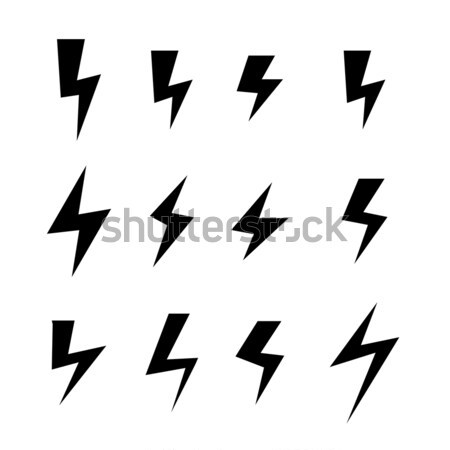 Icon set of thunder bolts, vector Stock photo © jiaking1