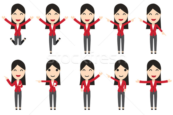 Set of business woman characters in movement Stock photo © jiaking1