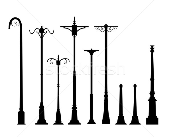 Set of modern lamp post in flat style Stock photo © jiaking1