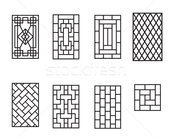 Set of Chinese pattern window frame Stock photo © jiaking1