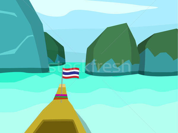 Phi phi island in flat style, vector landscape Stock photo © jiaking1