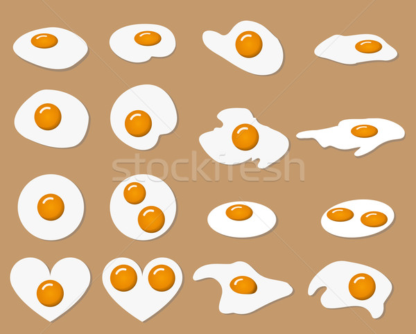 Collection of vector fried egg Stock photo © jiaking1