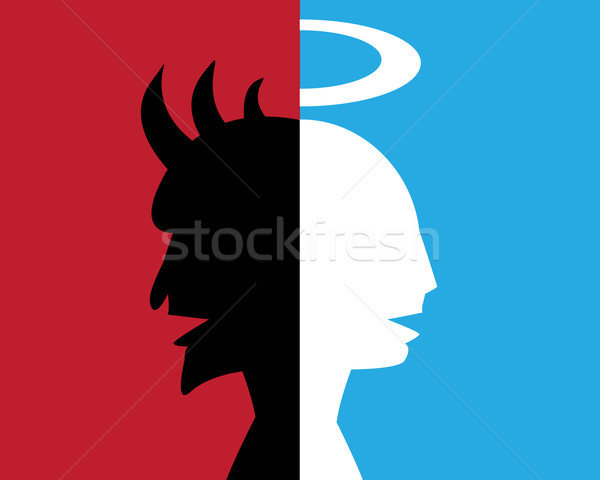 two-faced man,hypocrite, deceitful person Stock photo © jiaking1
