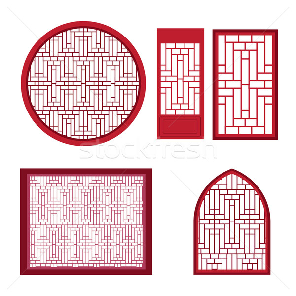 ウィンドウ ドア アジア パターン 現代 ヴィンテージ ストックフォト © jiaking1