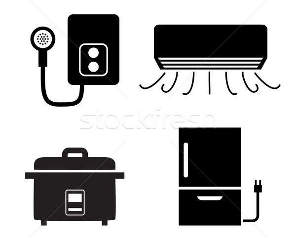 Water heater, air conditioner, rice cooker icons Stock photo © jiaking1