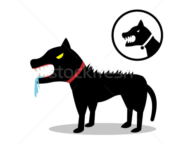 Rabid dog in flat style and icon, vector Stock photo © jiaking1