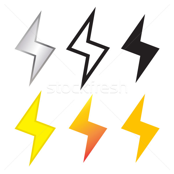 Thunder and Lighting bolt icon in many style Stock photo © jiaking1